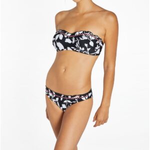Ysabel Mora fekete-fehér mintás bandeau bikini
