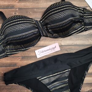 Paloma fekete csíkos bandeau bikini 1202