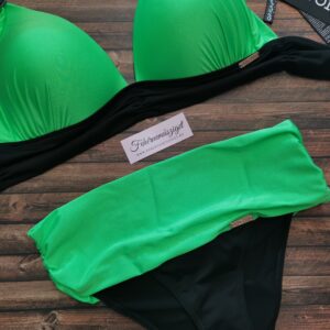 Origami Texas neon zöld-fekete bikini