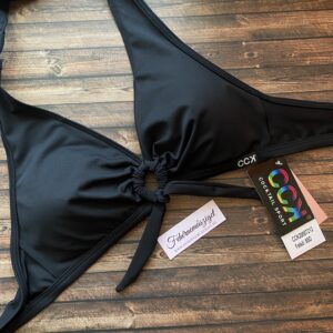 CCK 0072F basic kivehető szivacsos D kosaras bikini felső, fekete