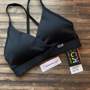 CCK 0170F kivehető szivacsos, sportos bikini felső, fekete
