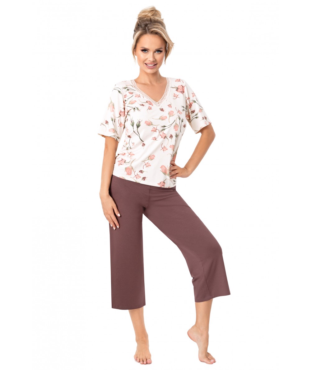 Donna Amaris virágos 3/4 pizsama - Image 2