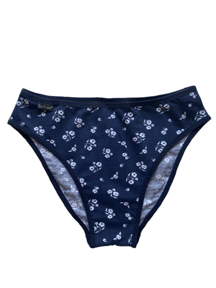 Barones Klasszikus "Kata" alsó, sötétkék-fehér virágos