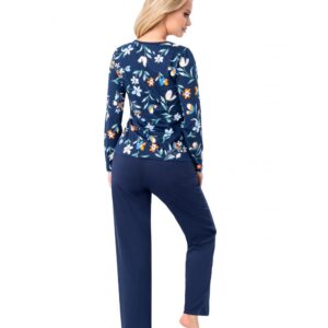 Donna Caroline Long sötétkék virágos pizsama