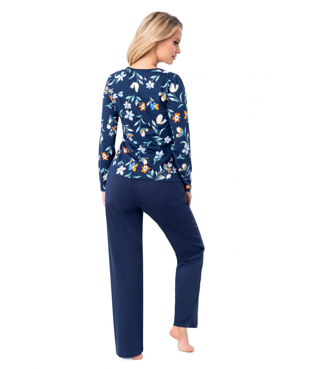 Donna Caroline Long sötétkék virágos pizsama - Image 2