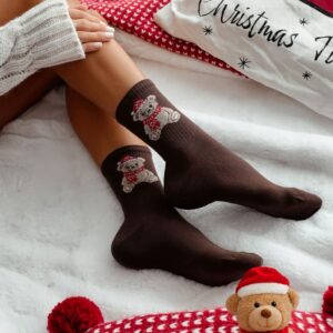 Milena WCR37 csillogós, téli macis bokazokni