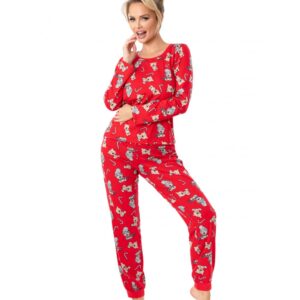 Donna Bear piros macis karácsonyi pizsama