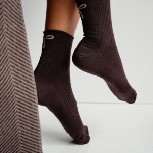 Milena hátul arany csillogós masnis bokazokni