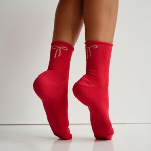 Milena hátul arany csillogós masnis bokazokni