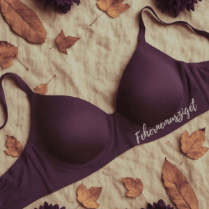 Julimex Dark Plum T-shirt lézervágott sötét szilva melltartó, merevítővel