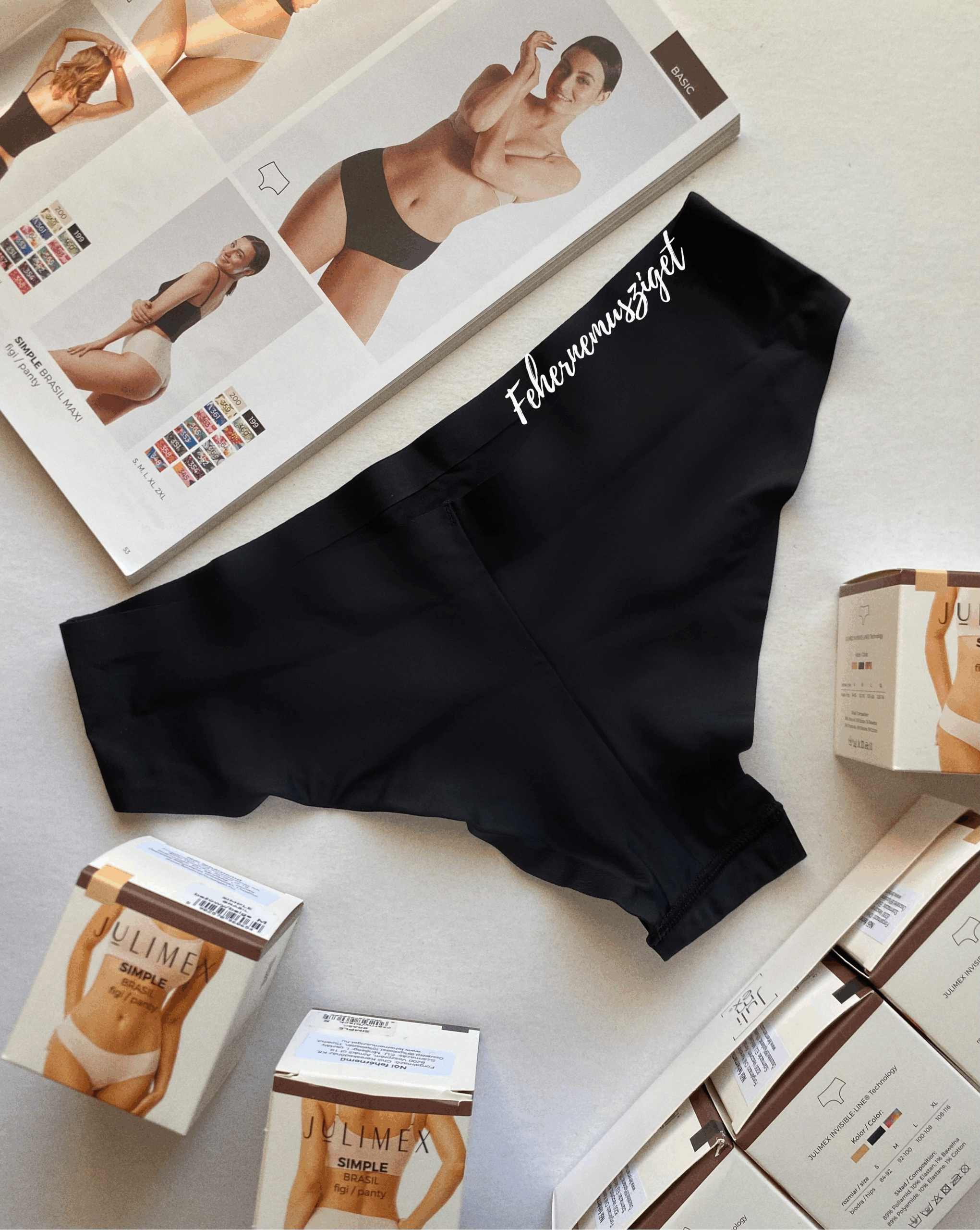 Julimex Simple Brasil panty, fekete