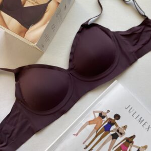 Julimex Dark Plum T-shirt lézervágott sötét szilva melltartó, merevítővel