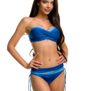 Paloma 905 C-D csillogós kék bandeau bikini, normál alsóval