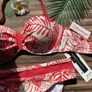 Paloma 904 C kosaras piros mintás bandeau bikini, normál alsóval