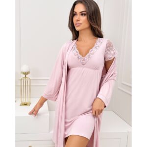 Donna Sonia csipkés rózsaszín hálóing