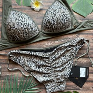 Poppy Cancun leopárd mintás khaki bikini, brazil alsó