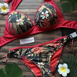 Poppy Cancun sivatagi rózsás/hawaii virágos bikini, brazil alsó